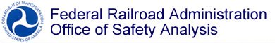 Logo of Federal Railroad Administration Office of Safety Analysis